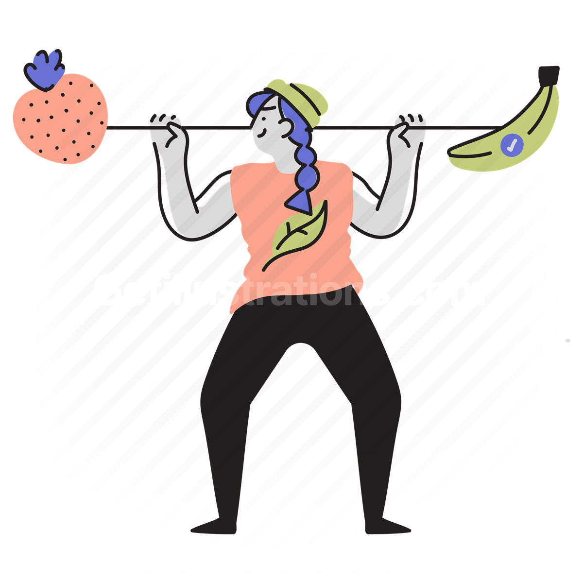 fruit, organic, healthy, fruits, strawberry, banana, weight, lifting